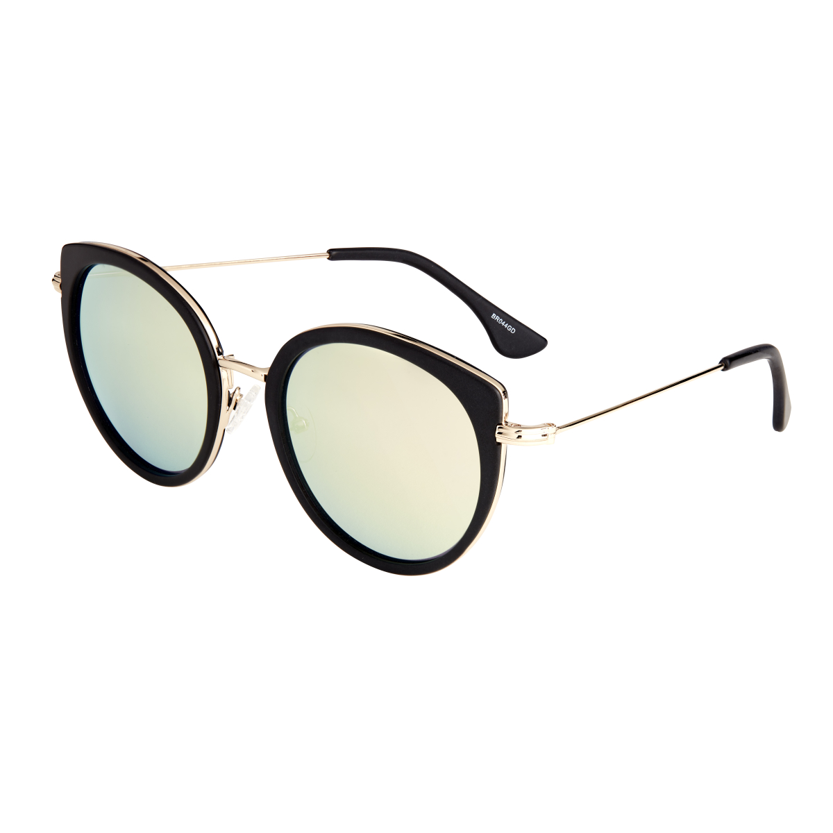 Bertha - Reese Polarized Sunglasses - Black/Gold-Green