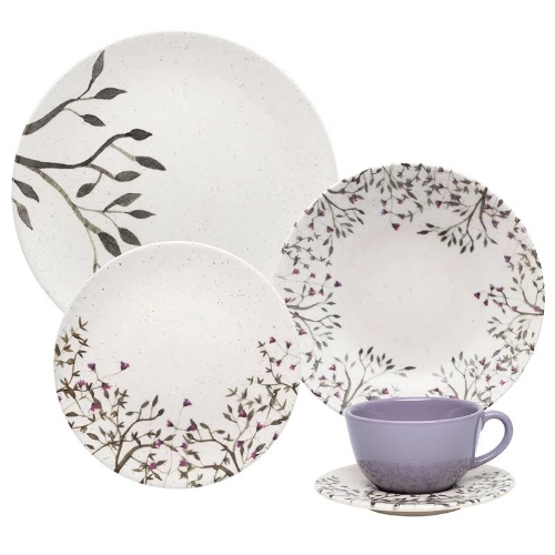 Oxford Unni Lilac 20 Pieces Dinnerware Set Service for 4
