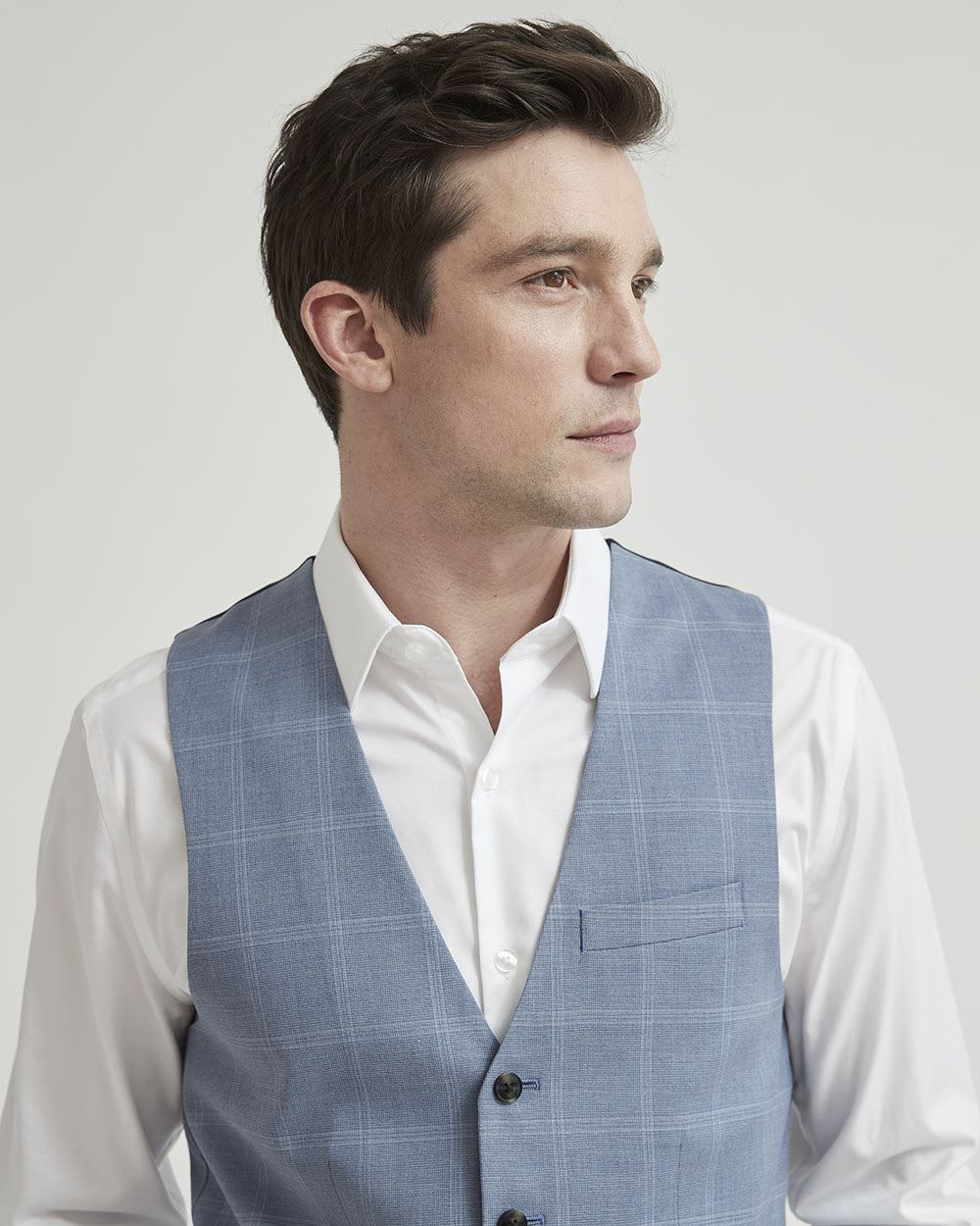 Blue Checkered Suit Vest