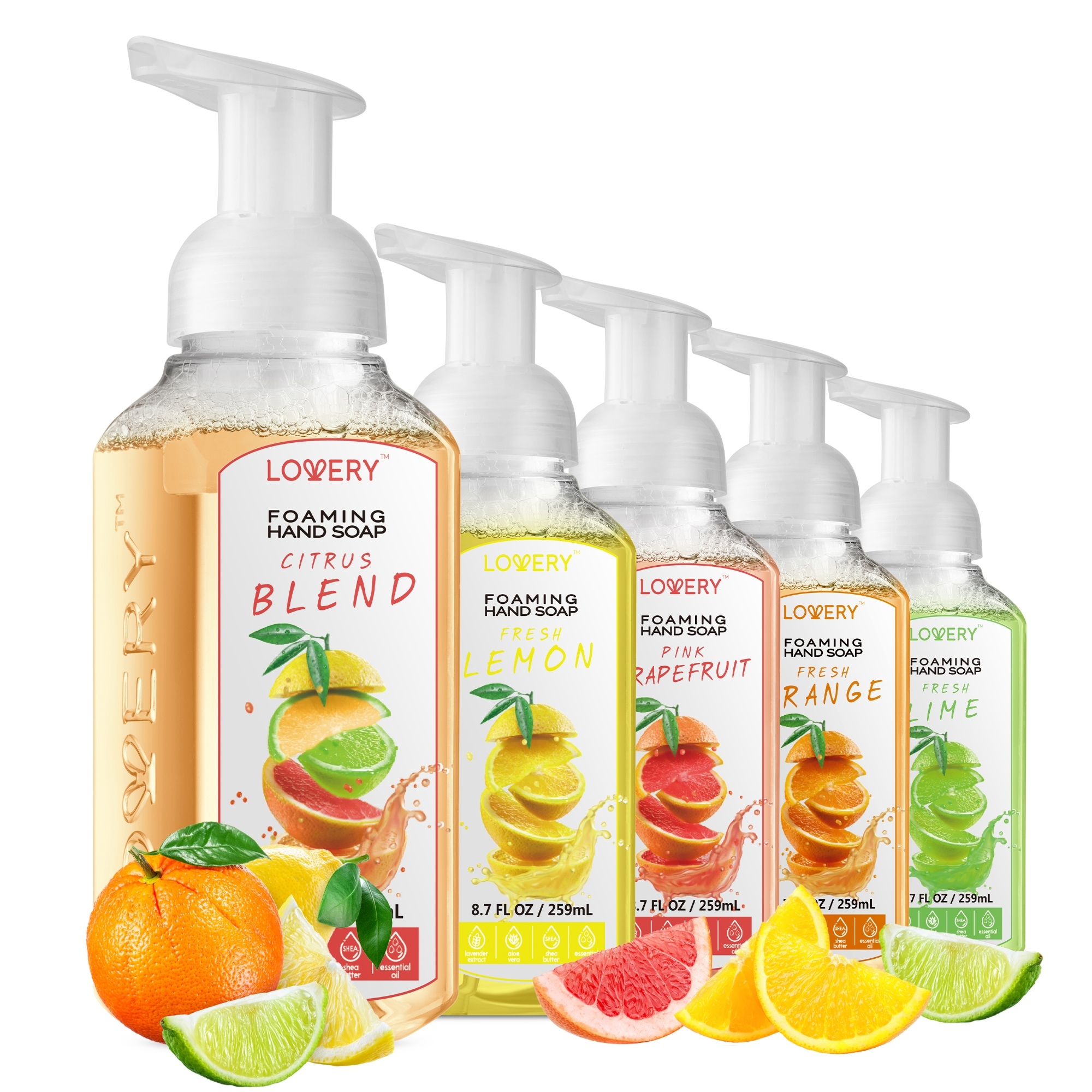 Lovery Foaming Hand Soap - Pack Of 5 - Moisturizing Hand Soap - Citrus