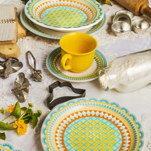 Oxford Floreal Bilro 20 Pieces Dinnerware Set Service for 4