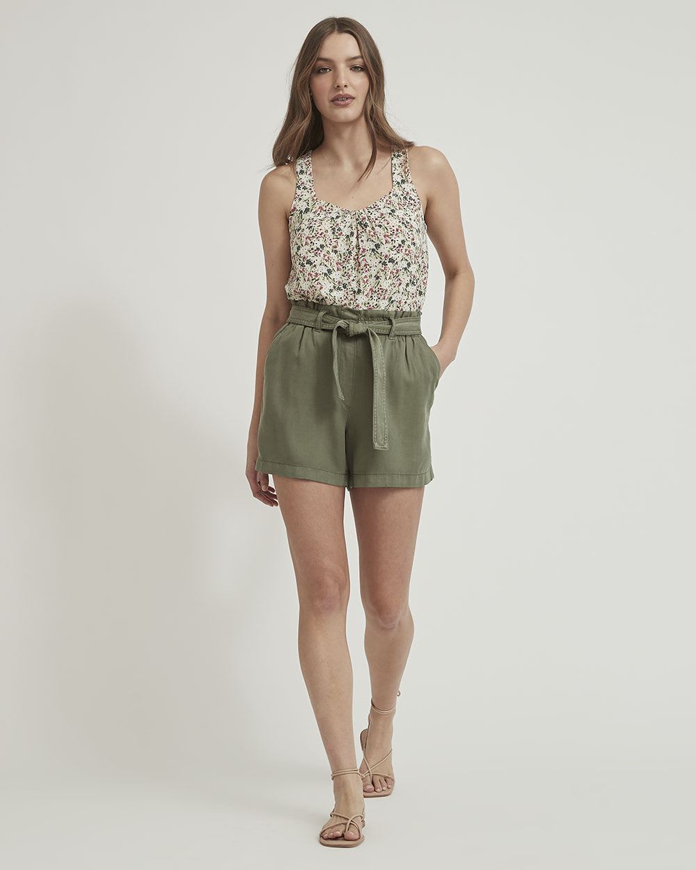 Silky Crepe Square-Neck Cami