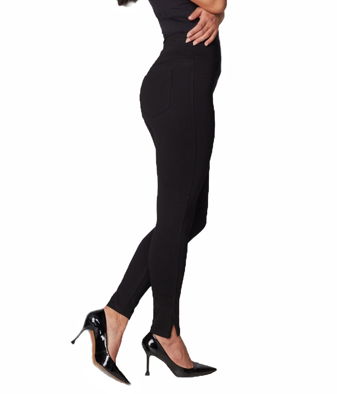 Lola Jeans Anna-JBLK High Rise Ponte Pull-On