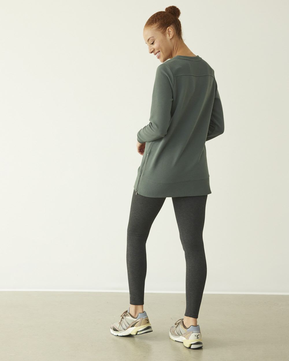 Long-Sleeve Ottoman-Knit Tunic, Hyba