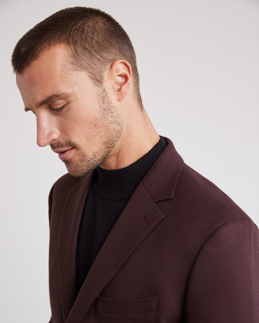 Tailored-Fit Brushed Suit Blazer