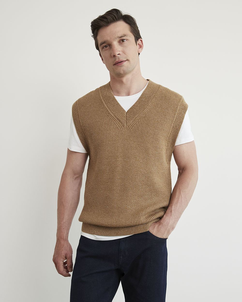 V-Neck Solid Sweater Vest