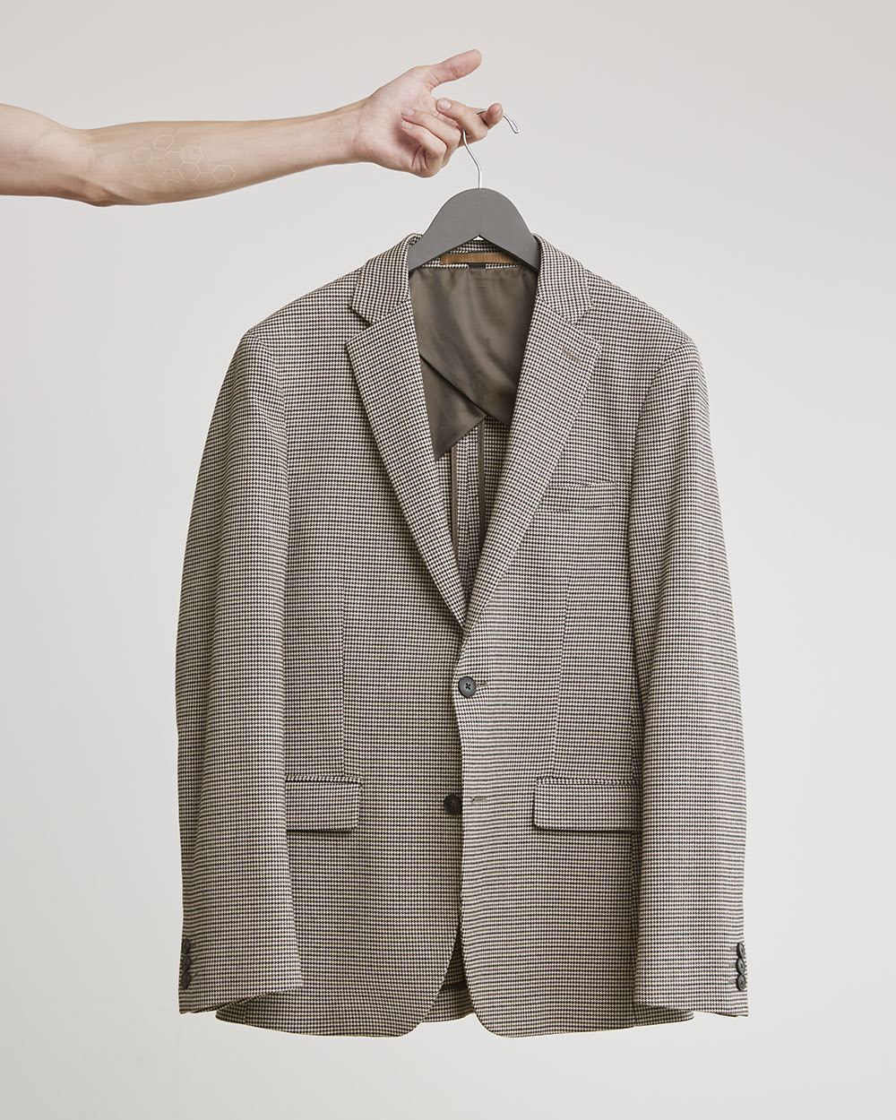 Slim Brushed Houndstooth Blazer