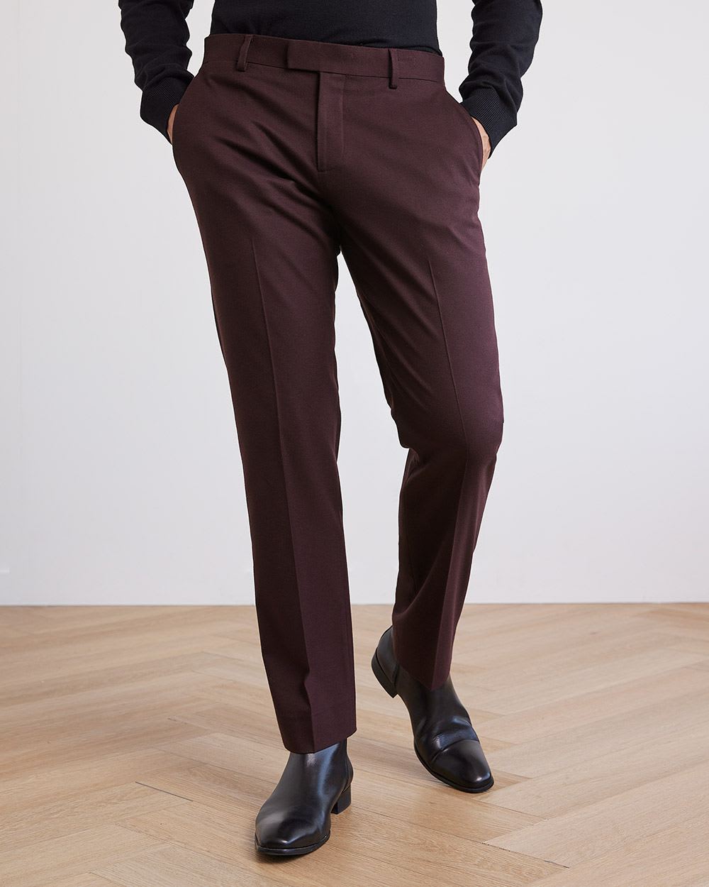 Tailored-Fit Brushed Suit Pant