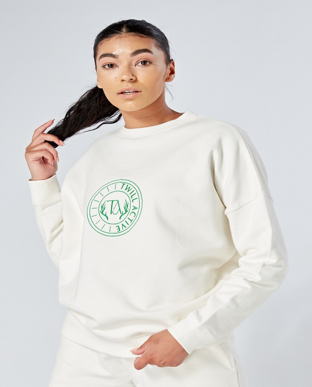 Twill Active - Essentials Oversized Crewneck Sweatshirt - White
