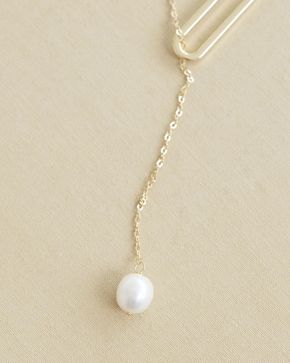 Long Necklace with Pearl Pendant