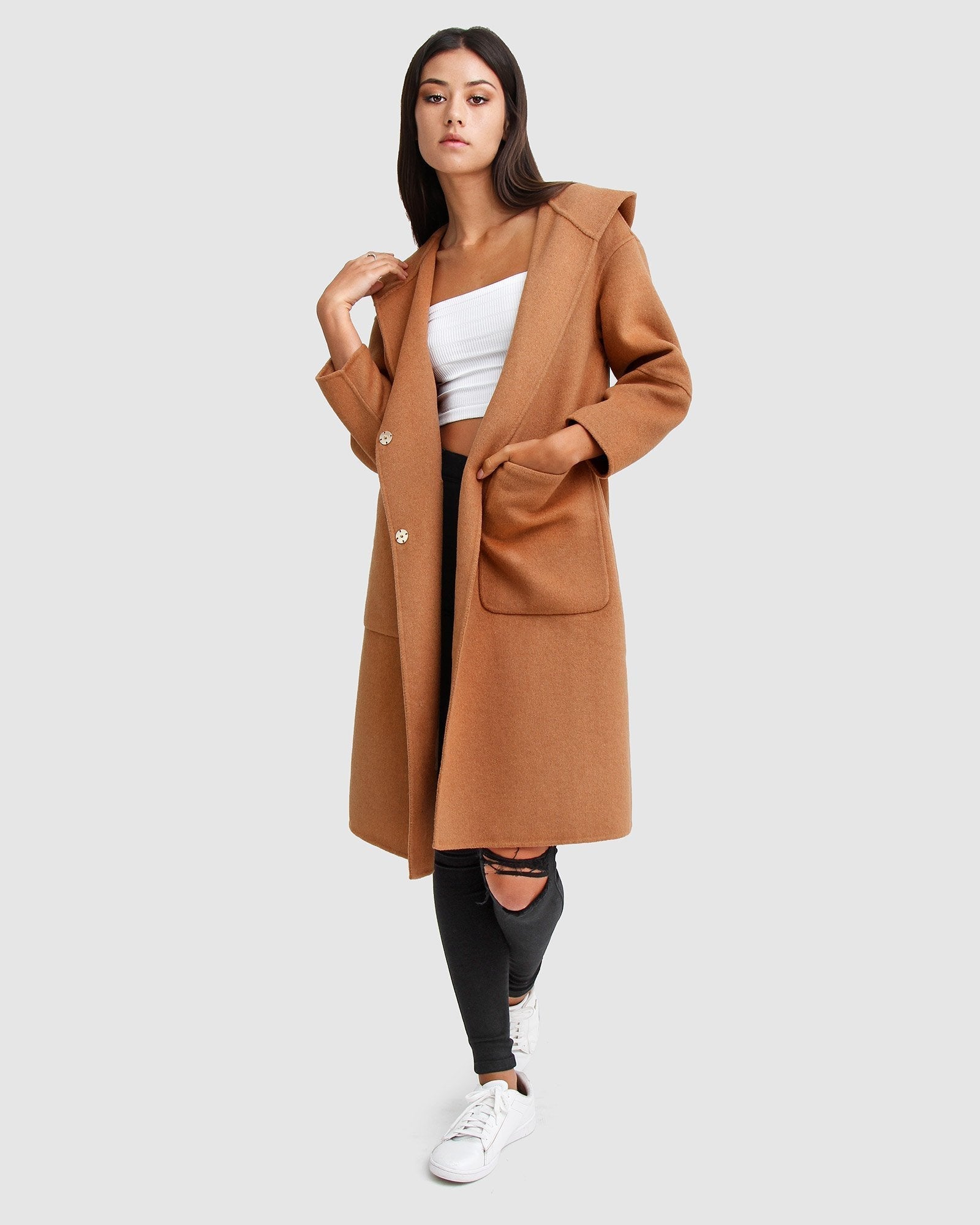 Belle & Bloom Walk This Way Wool Blend Oversized Coat
