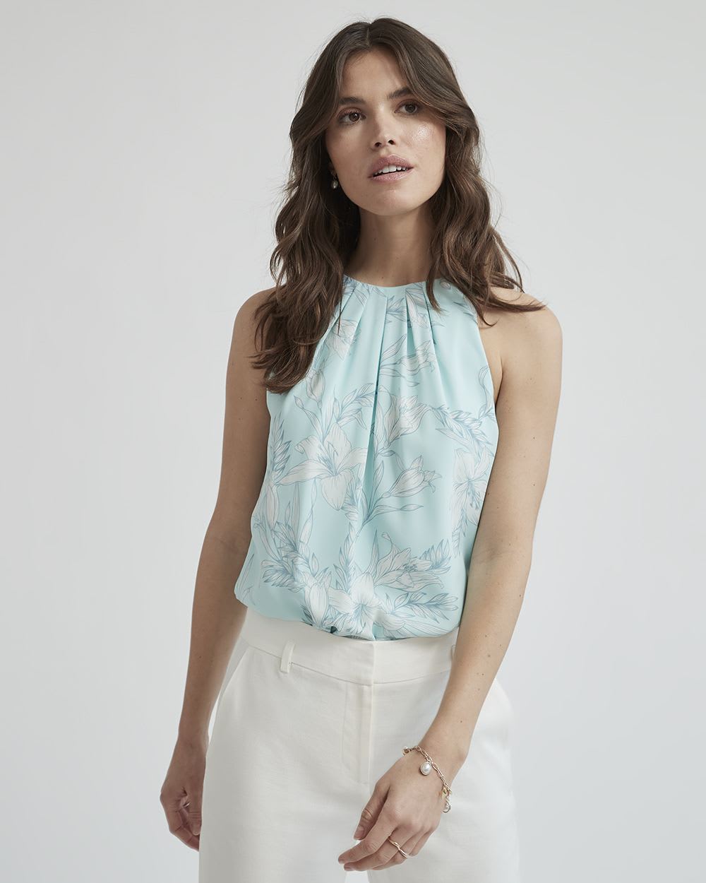 Silky Crepe Crew-Neck Cami