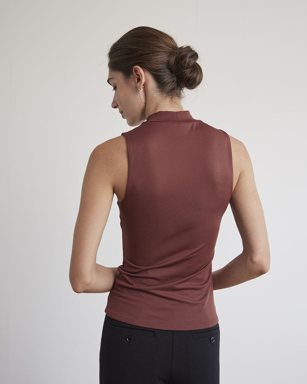 Sleeveless Mock-Neck Bodycon Tee, BodyConfident