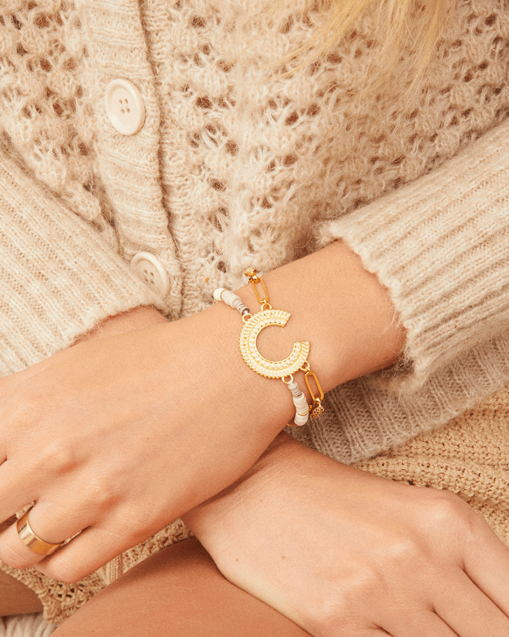 KID Mini Hipanema White Cuff Bracelet