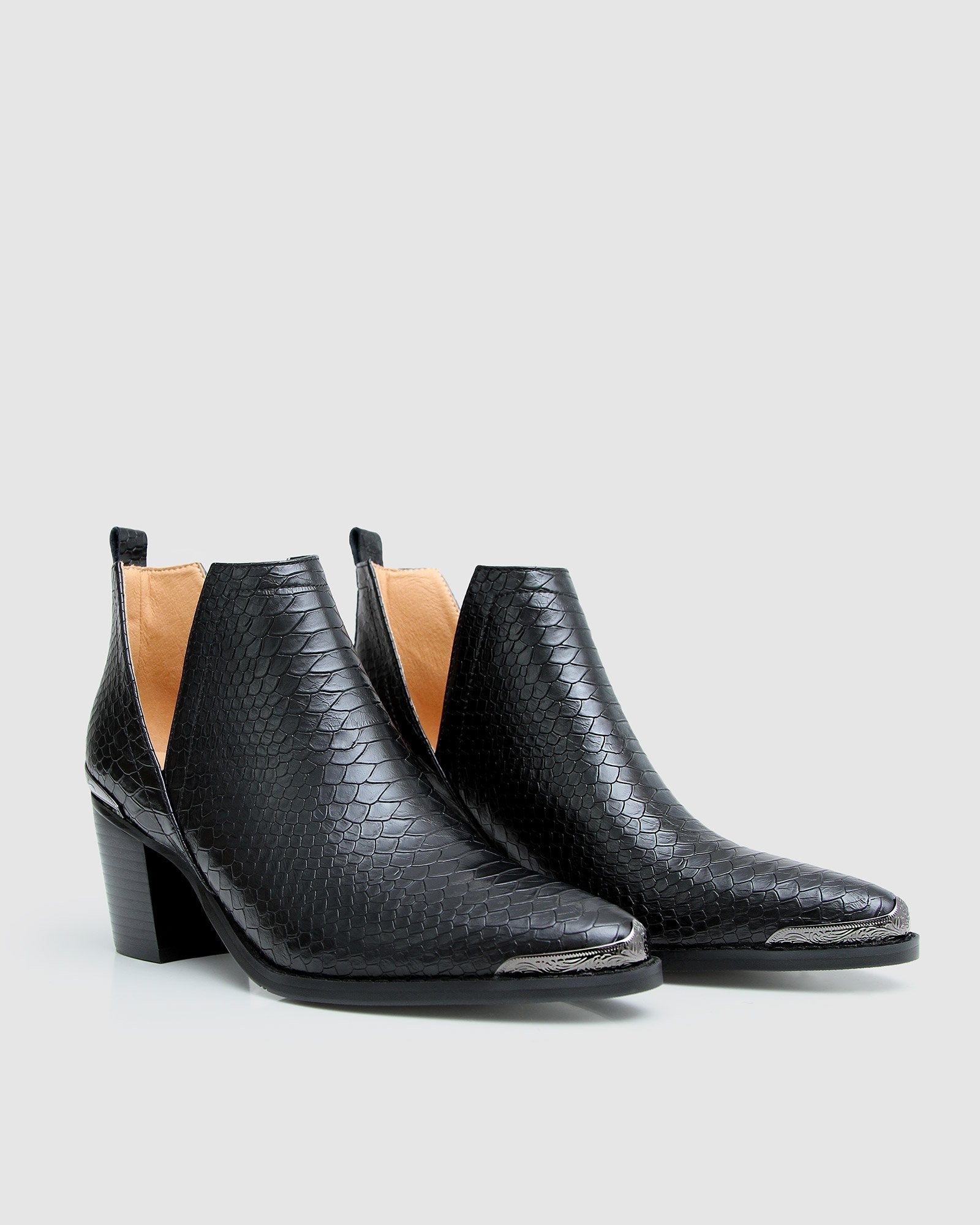 Belle & Bloom Austin Croc Embossed Ankle Boot