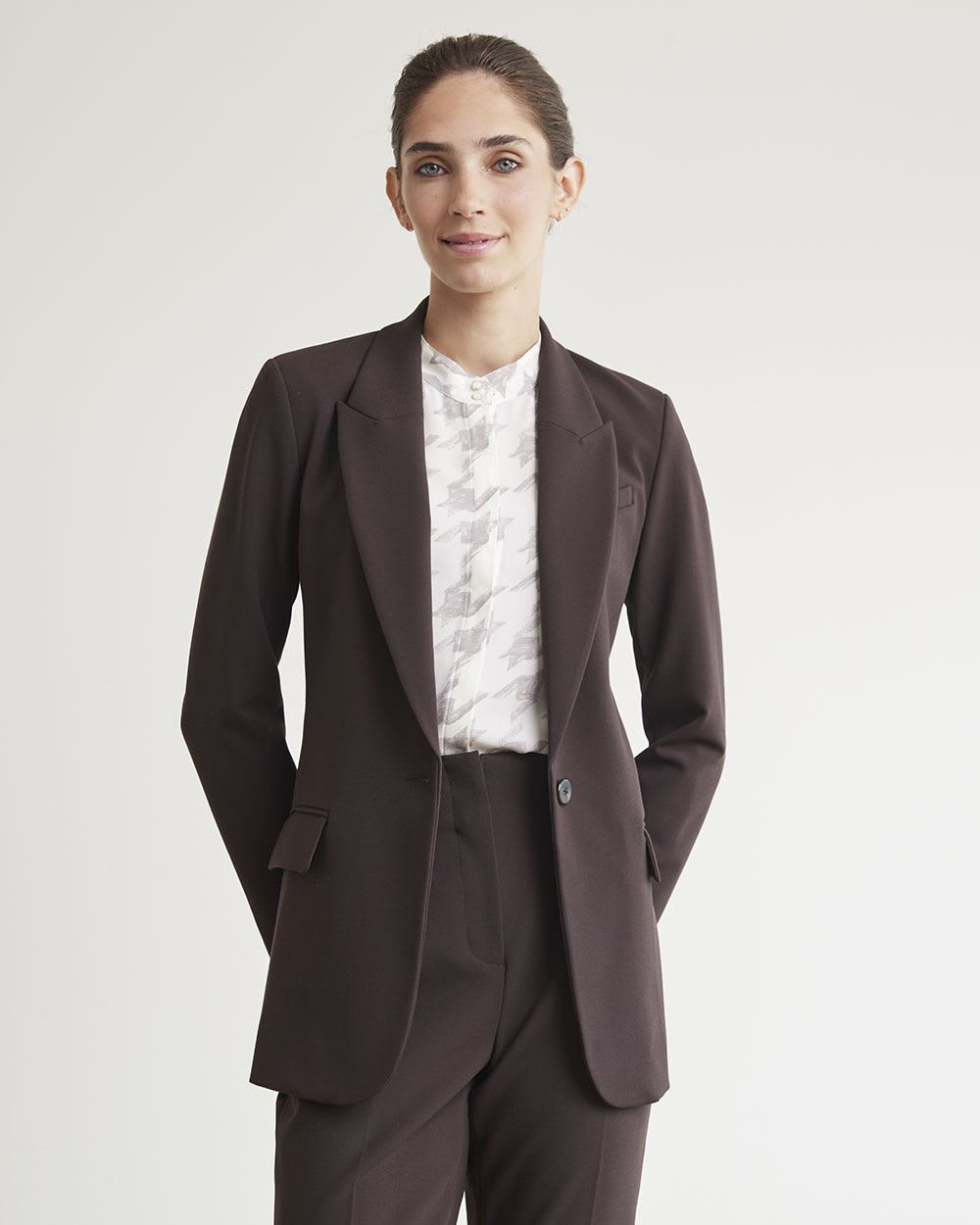 Heavy Twill One-Button Loose Blazer