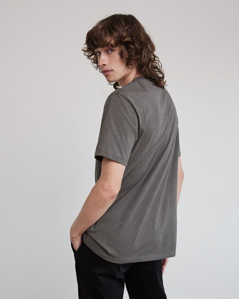 Solid Short-Sleeve Crew-Neck Tee with Chest Pocket