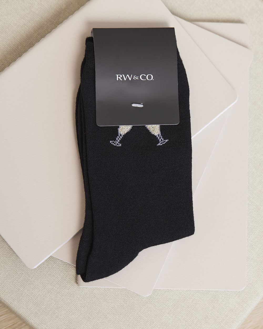 Bamboo Crew Socks with Champagne Flutes