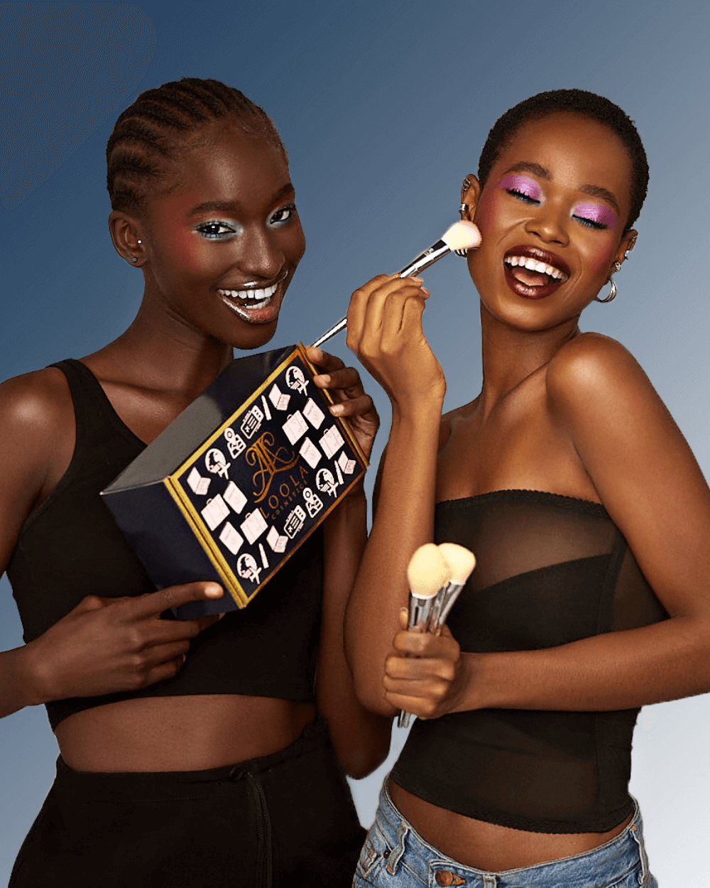 Loola Cosmetics - 7pcs Silver Make Up Brush Set