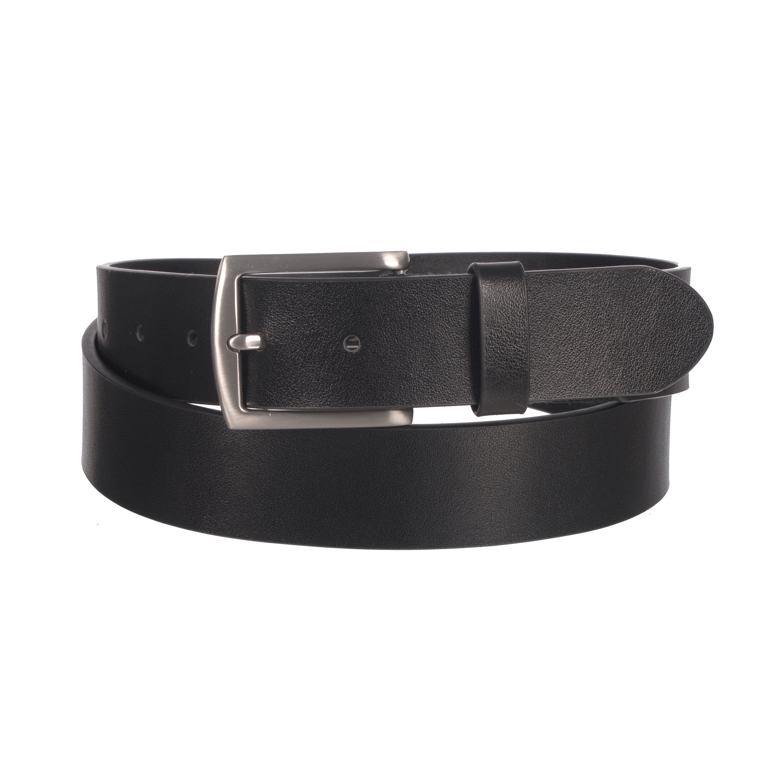 Club Rochelier Men's Extendable Leather Belt with Brushed Nickel Hardware
