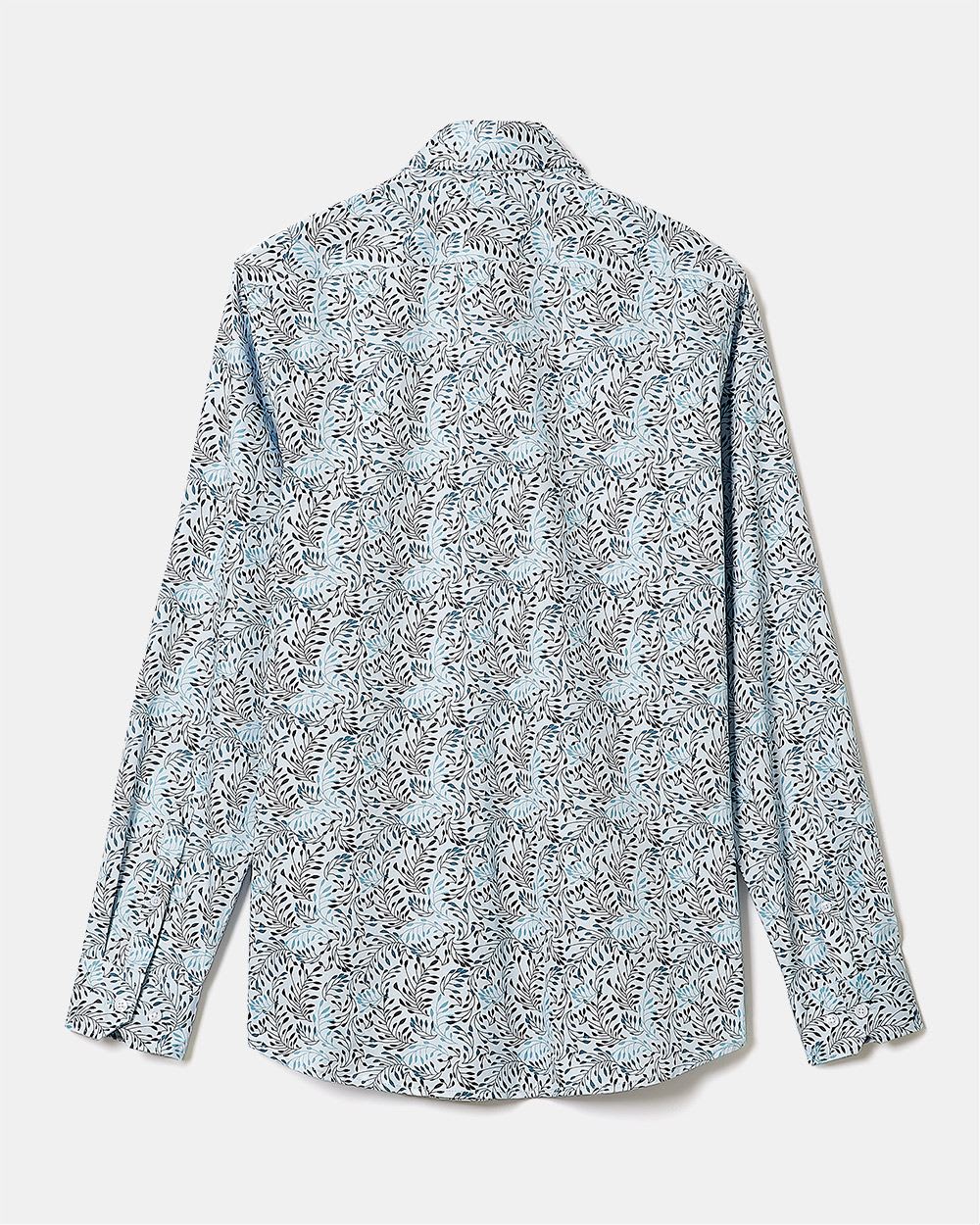 Slim-Fit Dress Shirt with Large Foliage Print