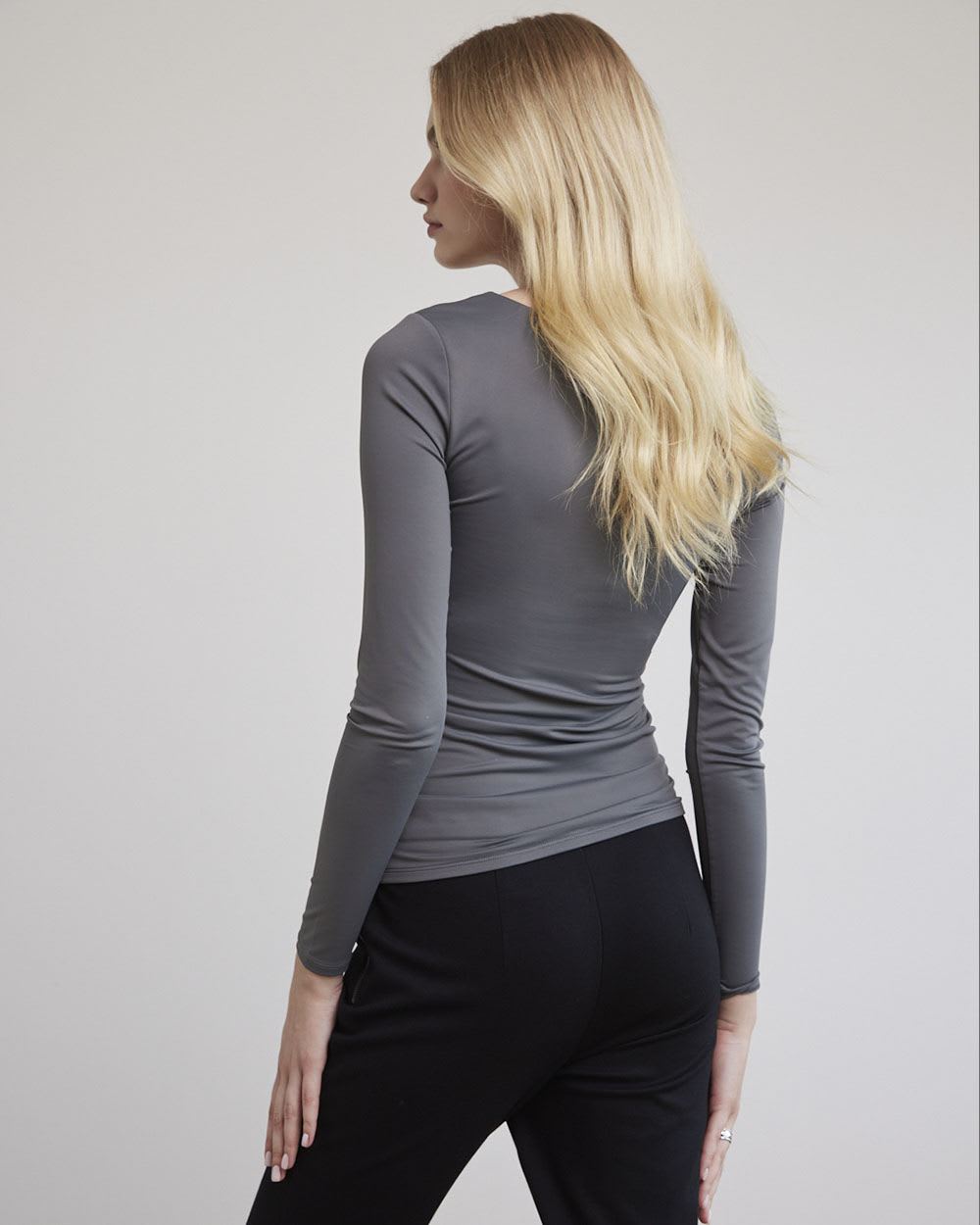 Long-Sleeve Scoop-Neck Bodycon Top, BodyConfident