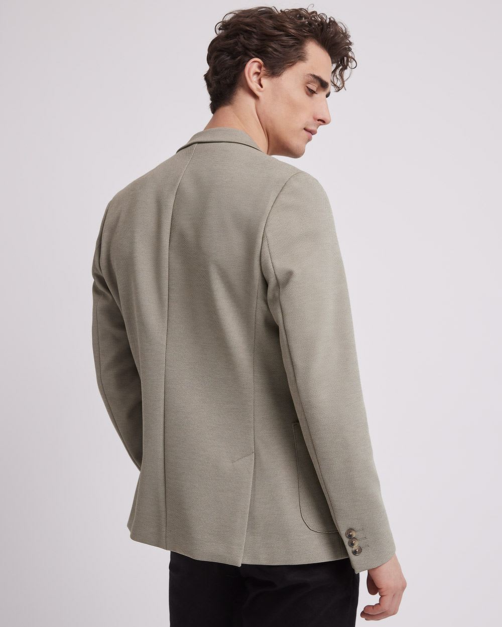 Slim-Fit Knit Blazer