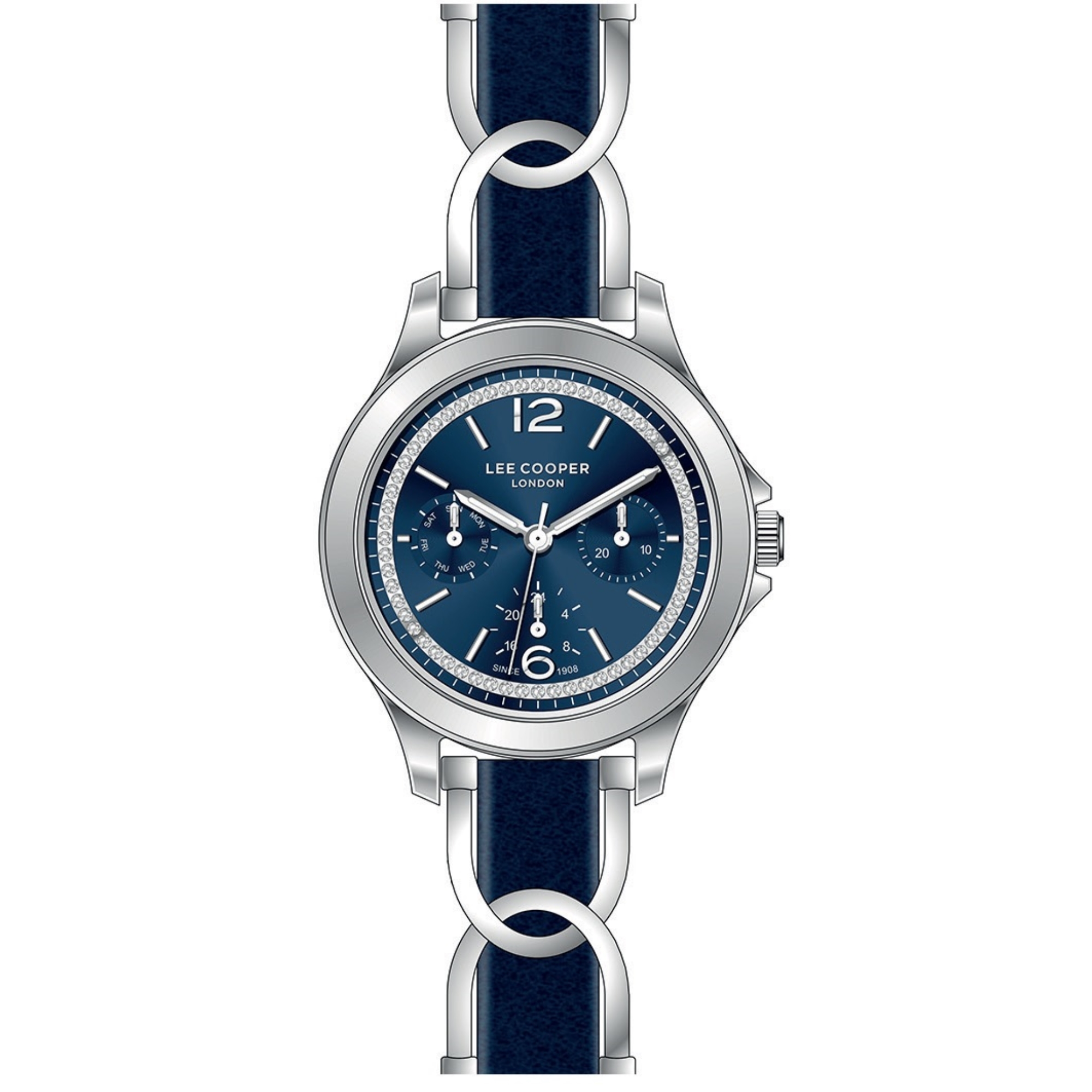 LEE COOPER-Women's Silver 36mm watch w/Silver Dial