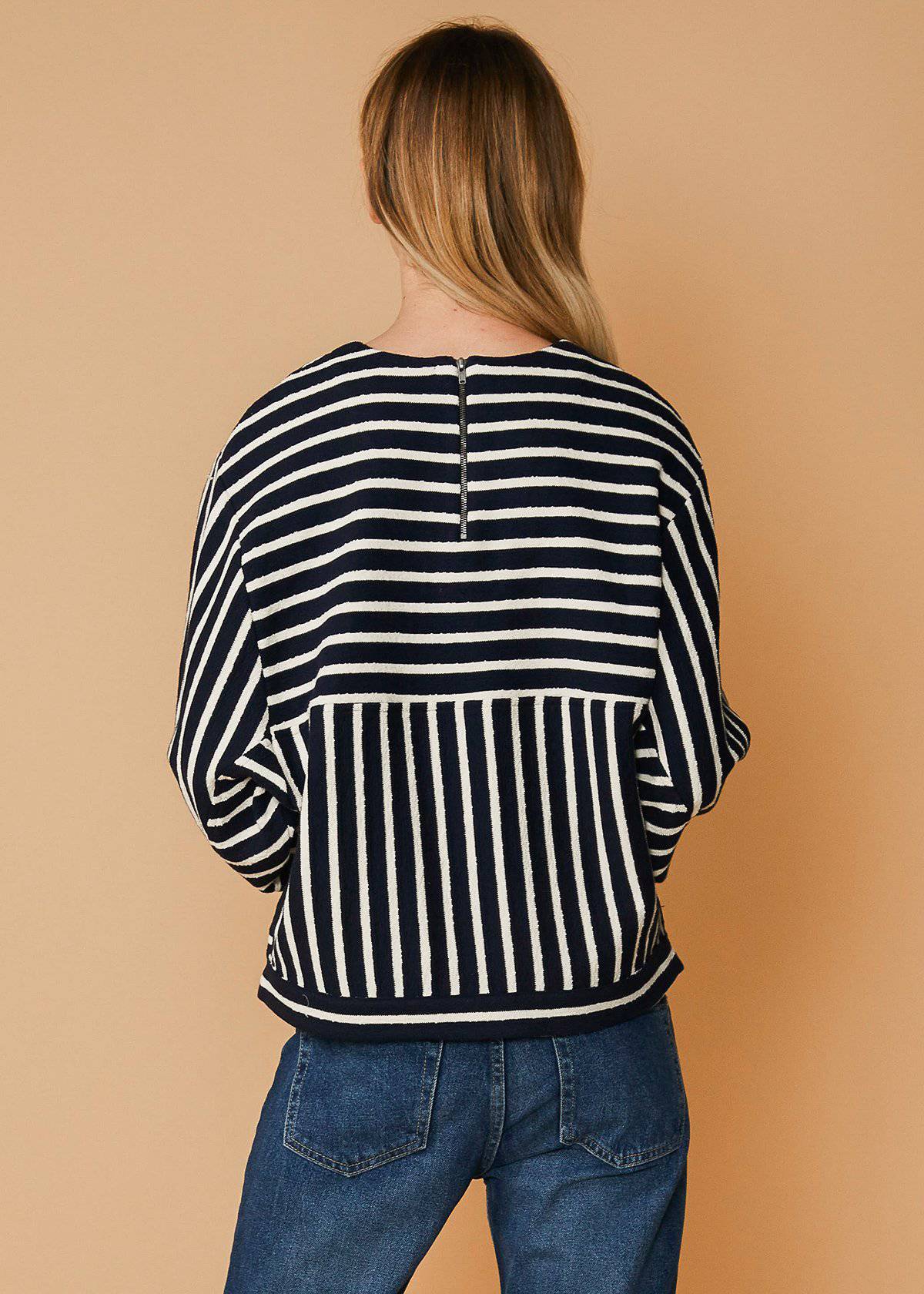 Nurode Striped Dolman Sweatshirt