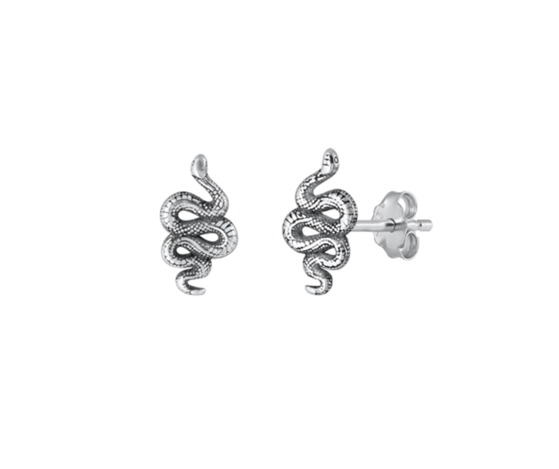 Sterling Silver Snake Stud Earrings - Ag Sterling