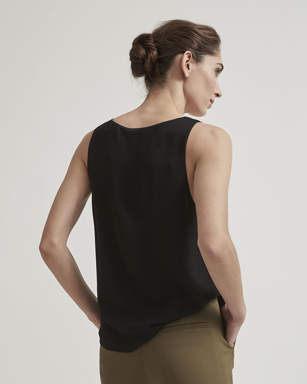Silky Crepe Square-Neck Cami