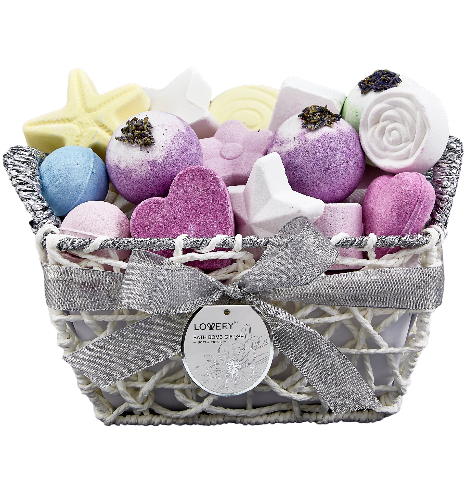 Lovery Bath Bombs Gift Set - 17 Large Bath Fizzies With Shea And Coco Butter