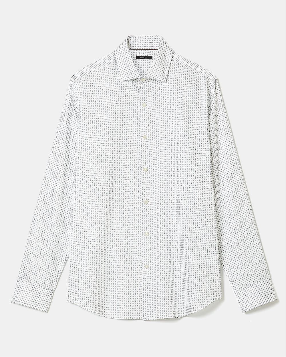 Tailored-Fit Dress Shirt with Micro Geo Print