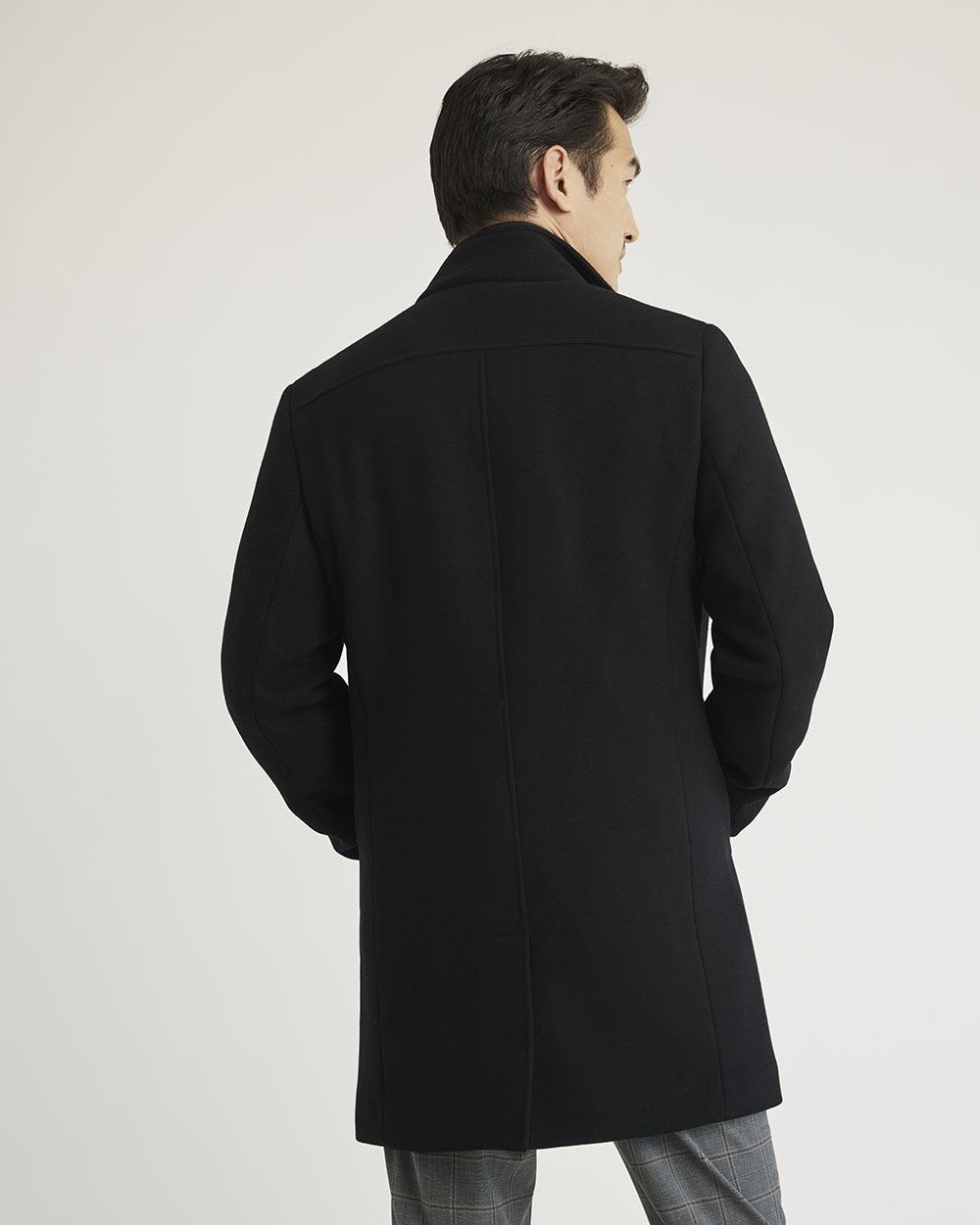 Classic Wool Coat with Mock Neckline