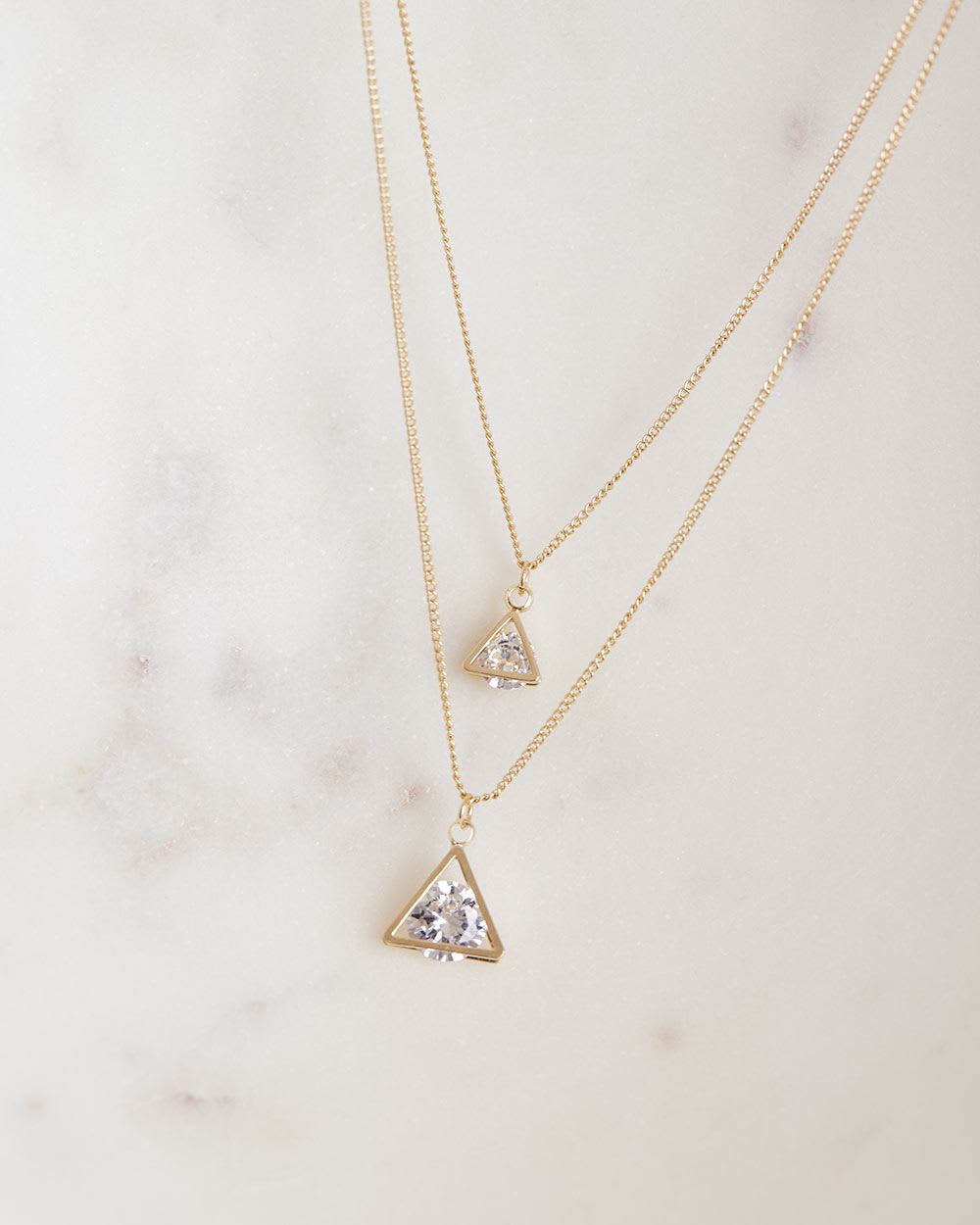 Short Two-Chain Necklace with Pendants