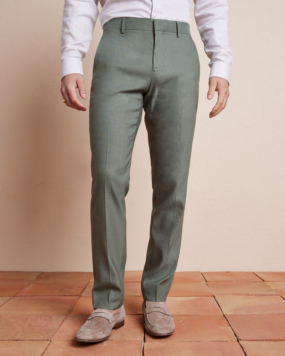 Slim Fit Stretch Linen Suit Pant