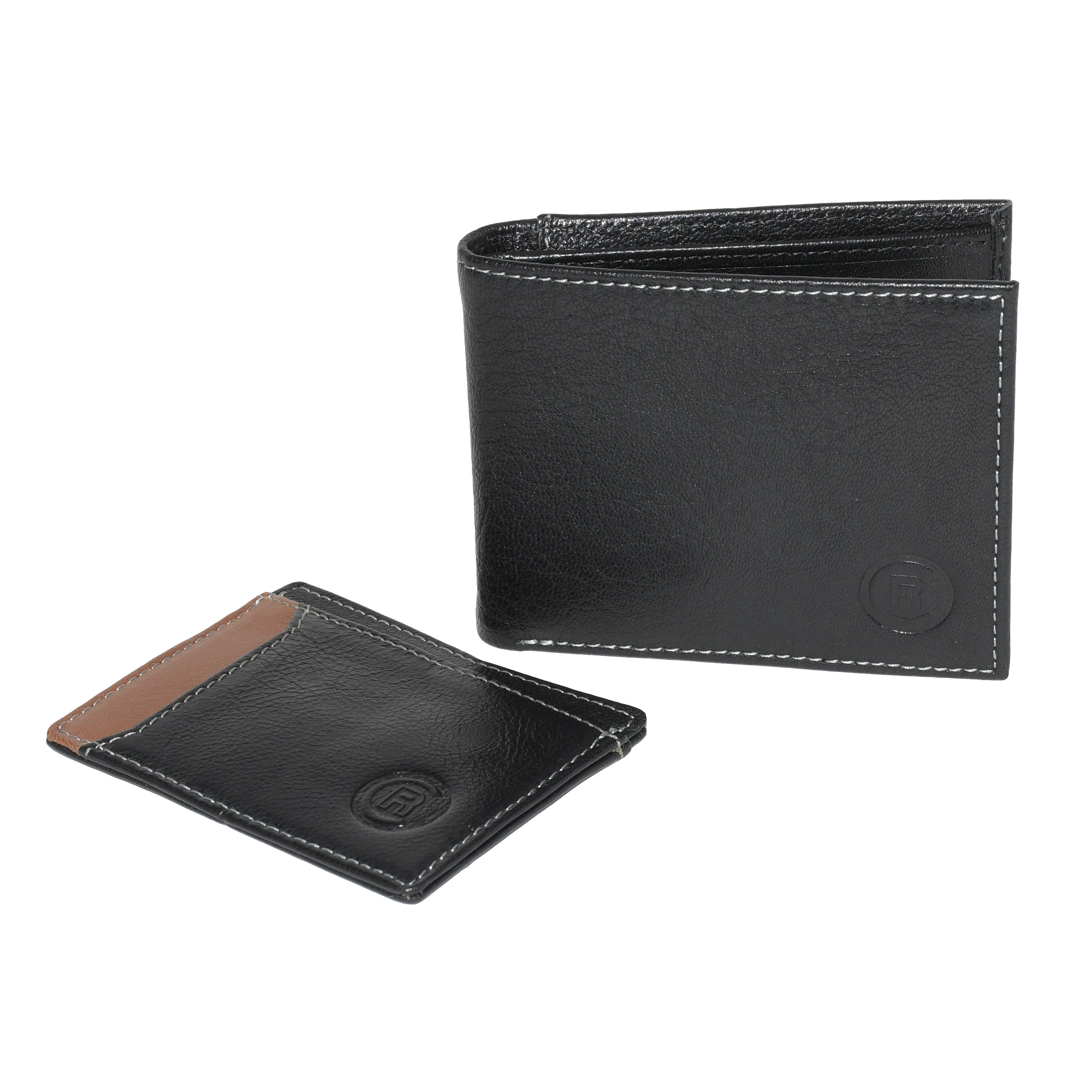 Club Rochelier Men's Billfold Wallet with Removable Card Holder Set