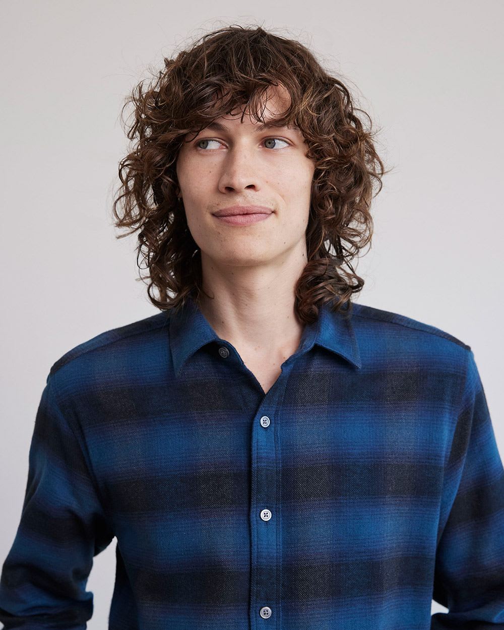 Regular-Fit Teal Plaid Flannel Shirt