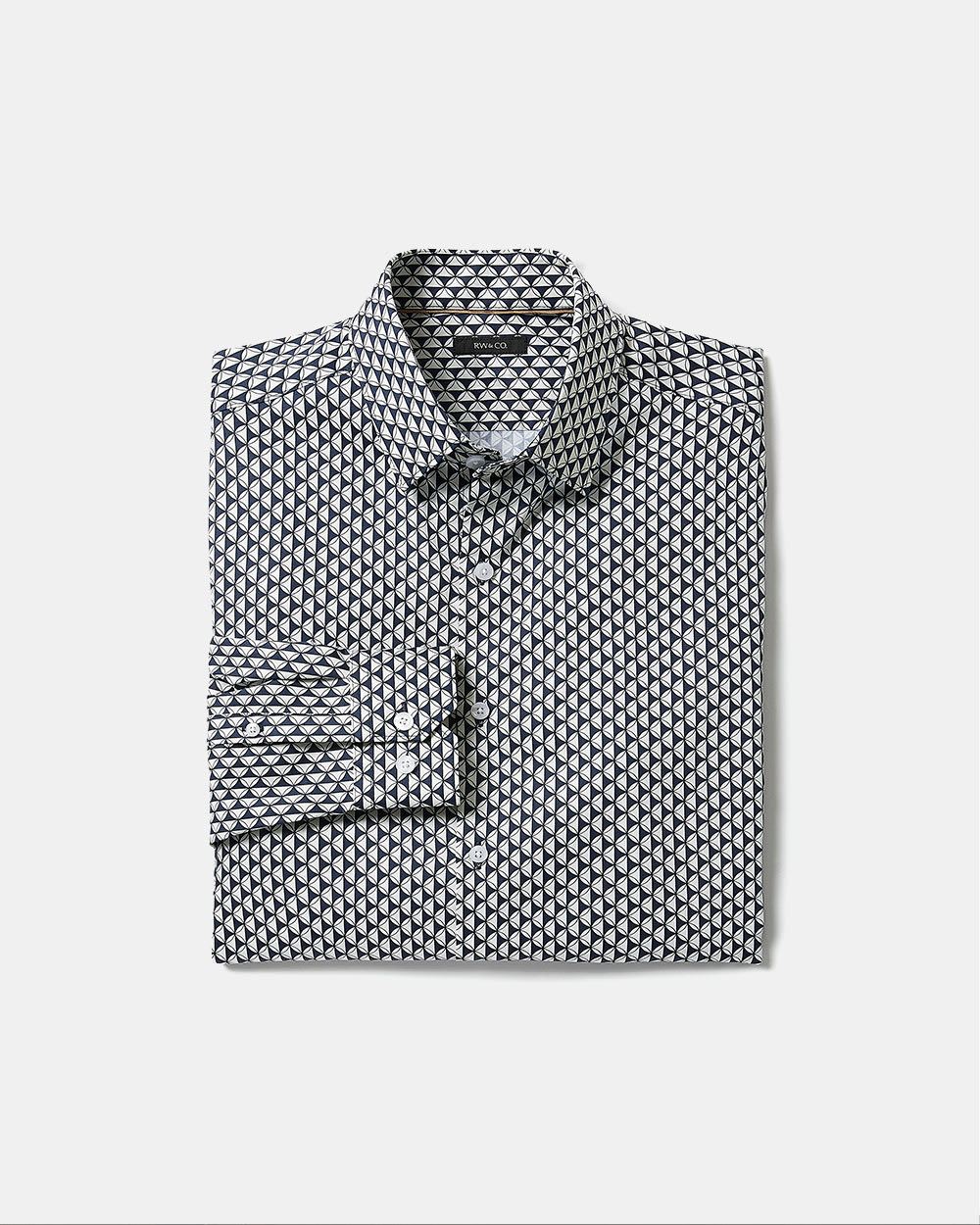 Slim-Fit Dress Shirt with Medium Psychedelic Pattern