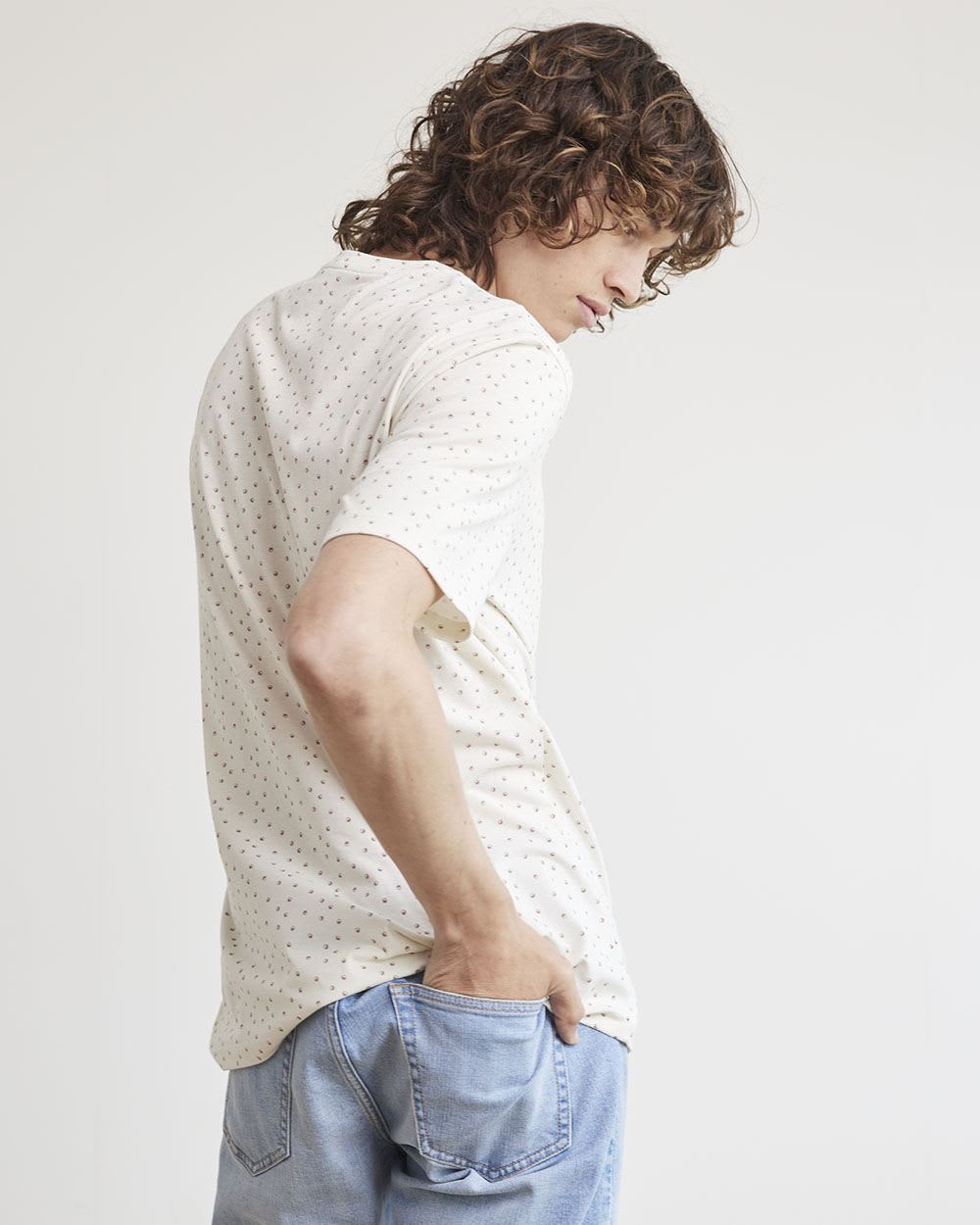 Short-Sleeve Crew-Neck Tee with All-Over Print