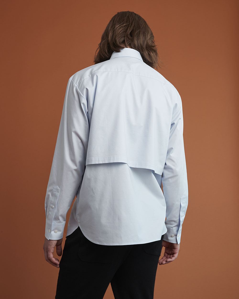 Gender-Neutral Long Shirt with Crop Illusion