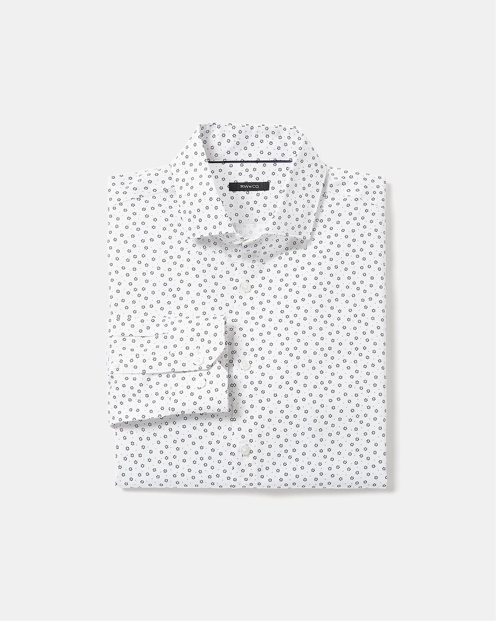 Slim Fit Micro Geometric Floral Print Dress Shirt