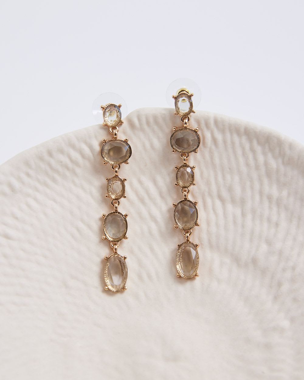 Pendant Earrings with Green Stones