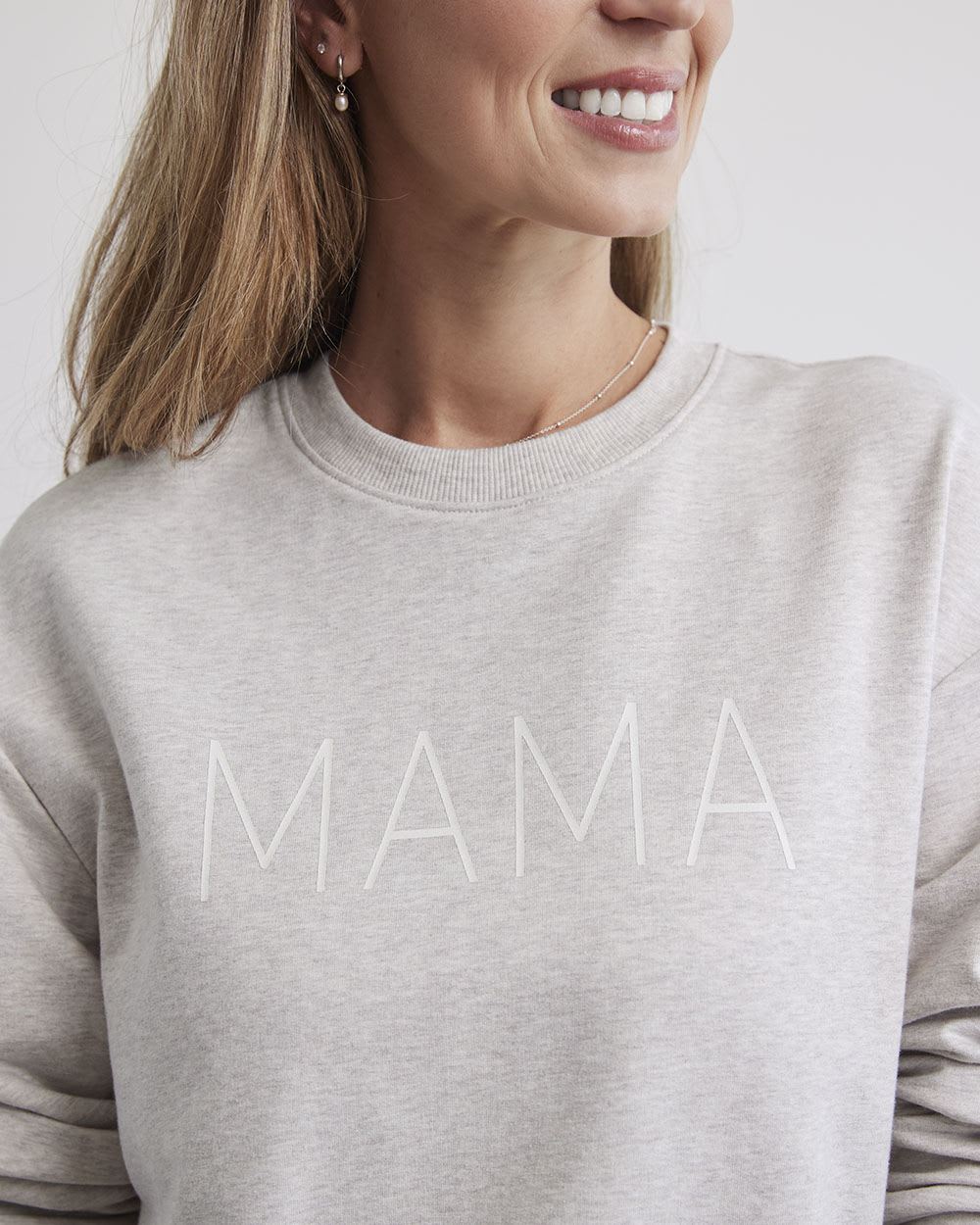 Relaxed-Fit French Terry "Mama" Sweatshirt - Thyme Maternity