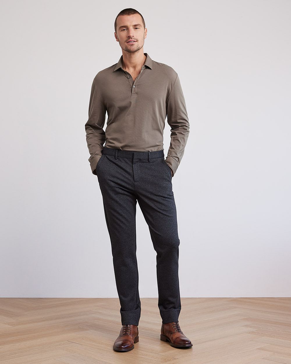 Slim-Fit Dark Grey Knit City Pant