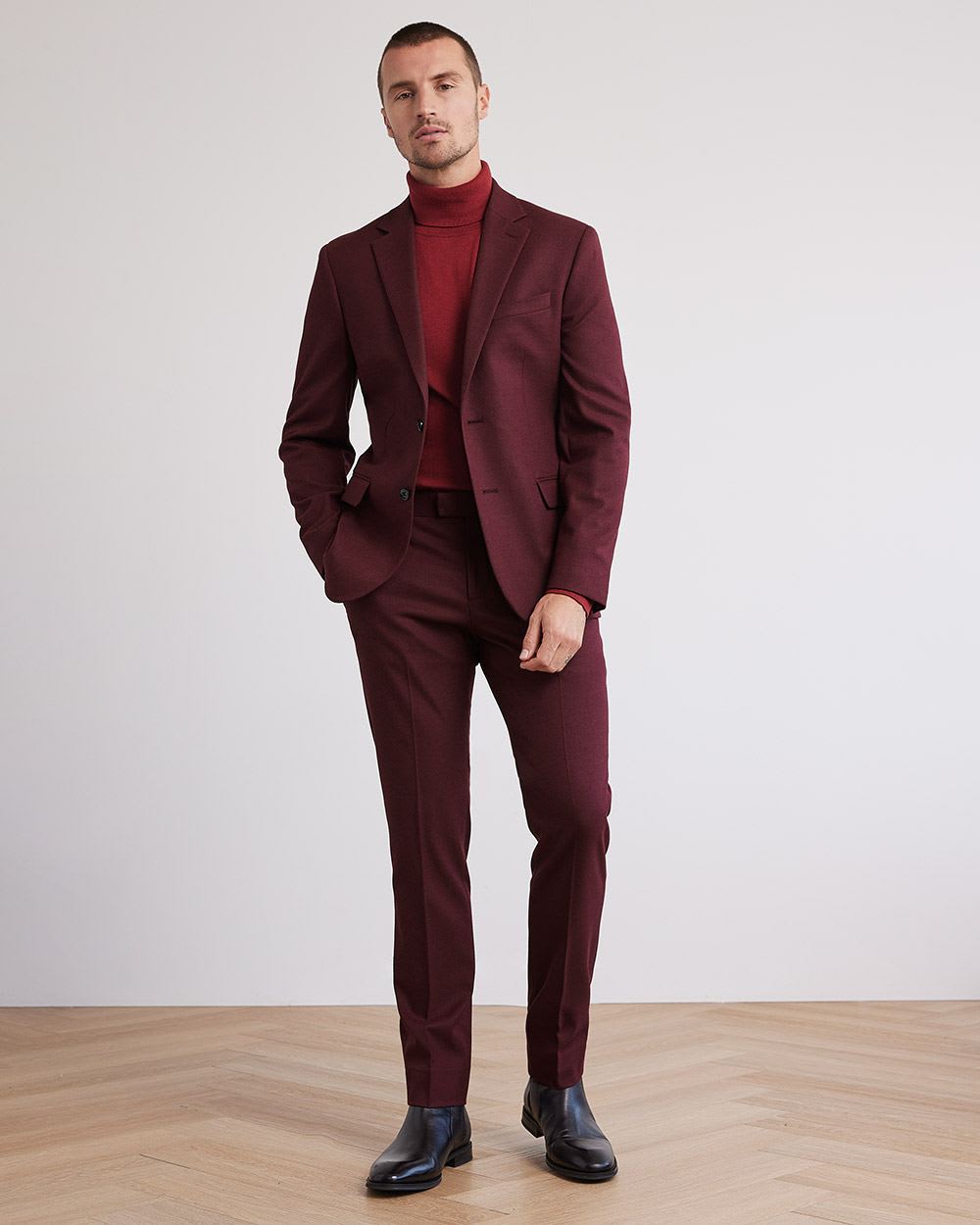 Slim-Fit Brushed Suit Blazer