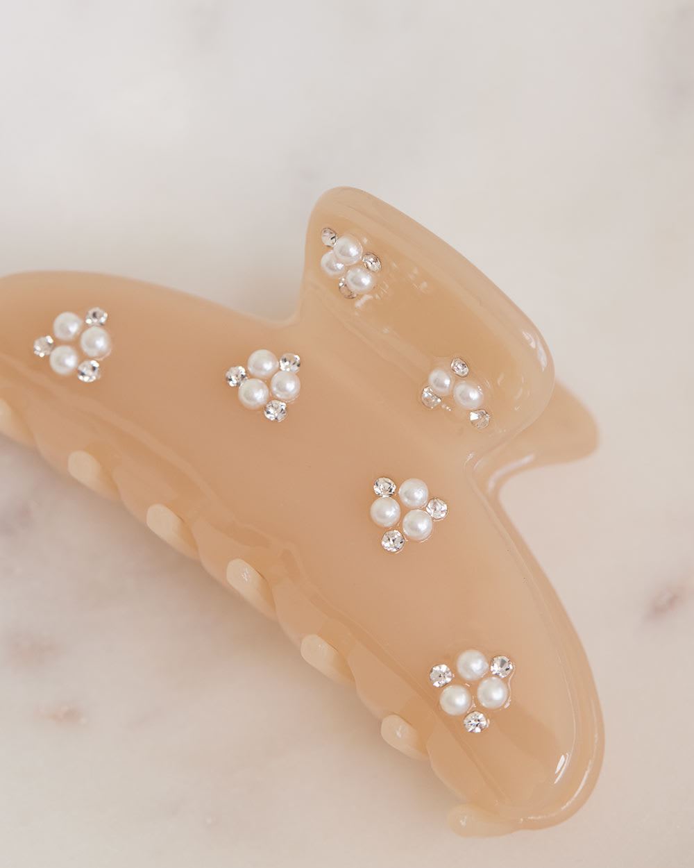 Claw Clip with Pearls and Crystals