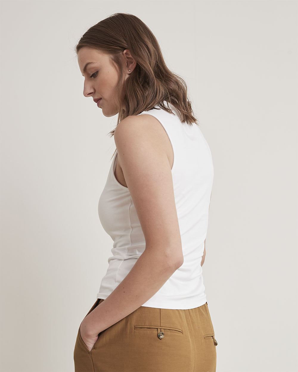 Sleeveless Mock-Neck Bodycon Top