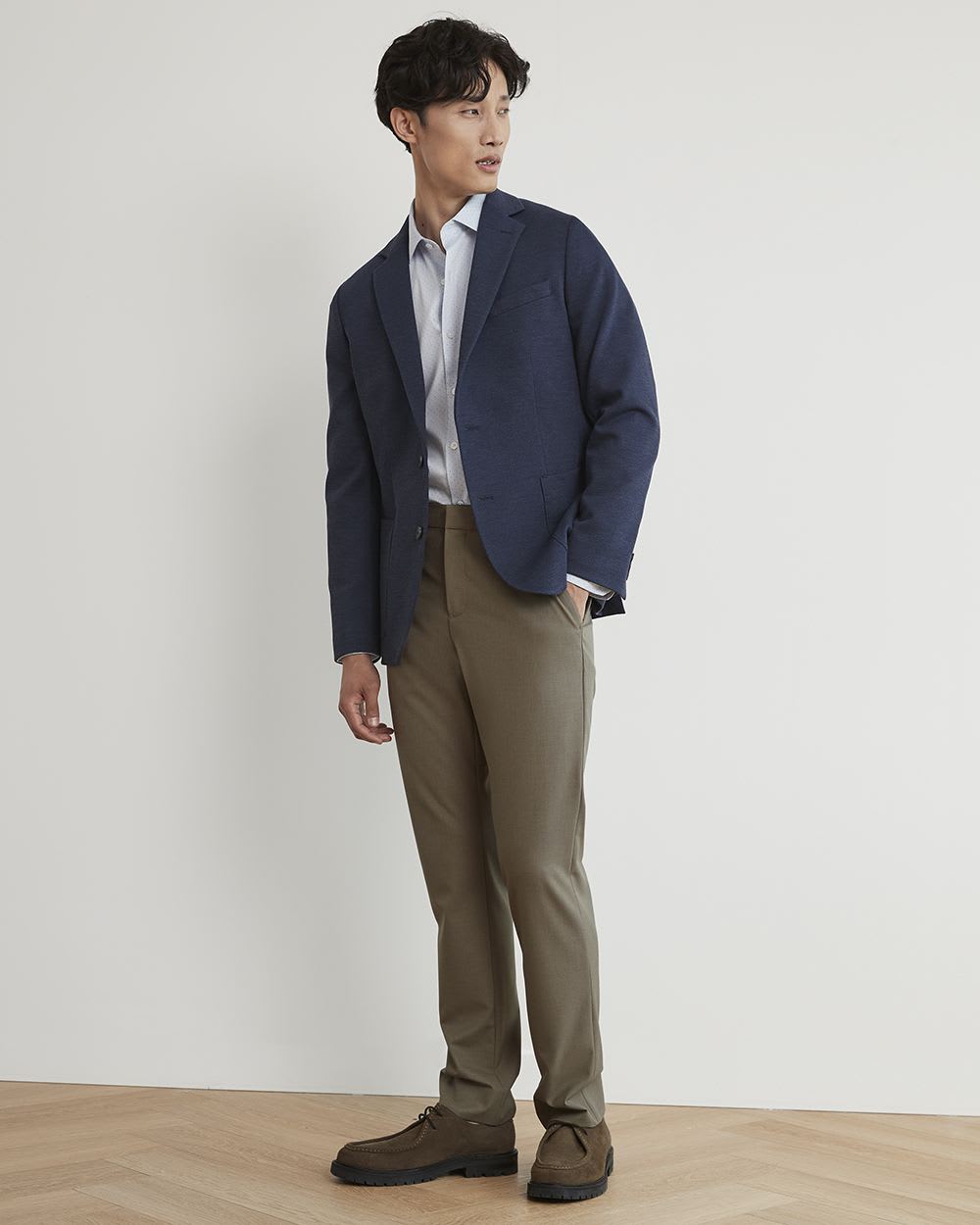 Slim-Fit Knit Blazer