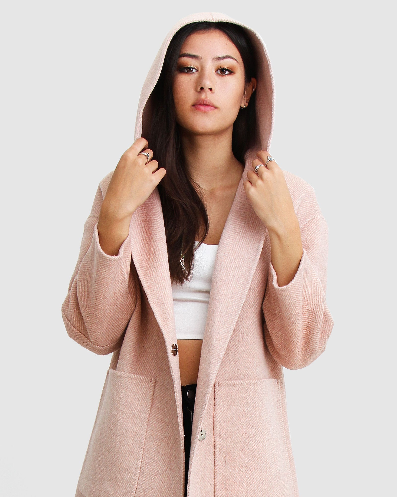 Belle & Bloom Walk This Way Wool Blend Oversized Coat